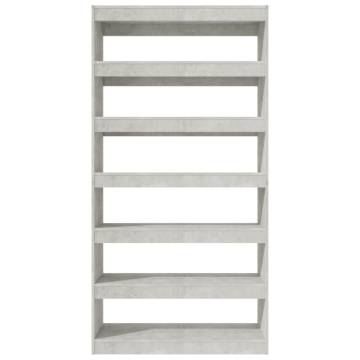 Book Cabinet/Room Divider Concrete Grey 100x30x198 cm Engineered wood