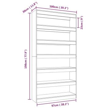 Book Cabinet/Room Divider Concrete Grey 100x30x198 cm Engineered wood