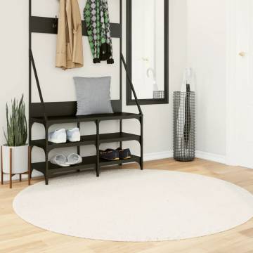 Shaggy Rug High Pile Modern Cream Ø 160 cm