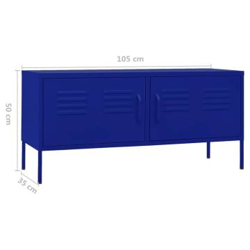 TV Cabinet Navy Blue 105x35x50 cm Steel