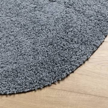 Shaggy Rug High Pile Modern Blue Ø 240 cm