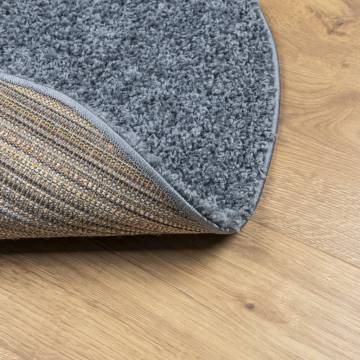 Shaggy Rug High Pile Modern Blue Ø 240 cm