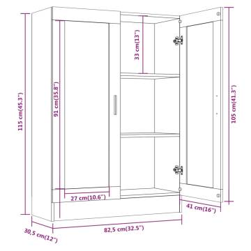 Vitrine Cabinet Brown Oak 82.5x30.5x115 cm Engineered Wood