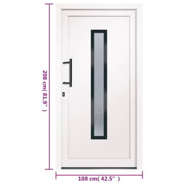 Front Door White 108x208 cm PVC