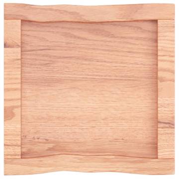 Table Top Light Brown 40x40x(2-6) cm Treated Solid Wood Live Edge