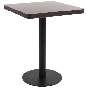 Bistro Table Dark Brown 60X60 cm MDF