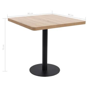 Bistro Table Light Brown 80X80 cm MDF