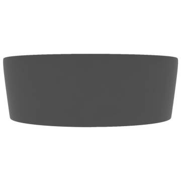 Luxury Wash Basin with Overflow Matt Dark Grey 36x13 cm Ceramic