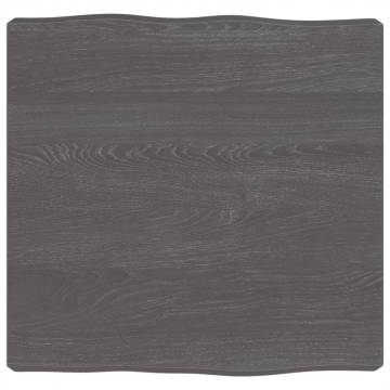 Table Top Dark Brown 40x40x(2-6) cm Treated Solid Wood Live Edge