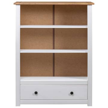 Bookcase White 80x35x110 cm Solid Pine Wood Panama Range