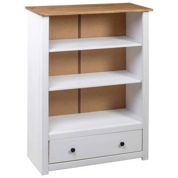 Bookcase White 80x35x110 cm Solid Pine Wood Panama Range