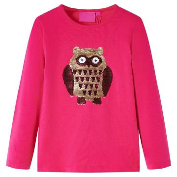 Kids' T-shirt with Long Sleeves Bright Pink 140