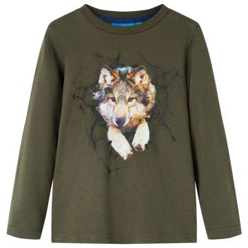 Kids' T-shirt with Long Sleeves Khaki 140