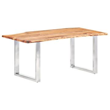 Dining Table with Live Edges Solid Acacia Wood 200 cm 3.8 cm