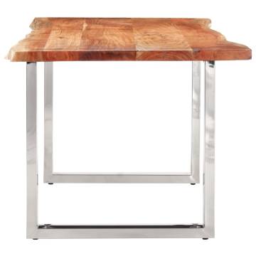 Dining Table with Live Edges Solid Acacia Wood 200 cm 3.8 cm