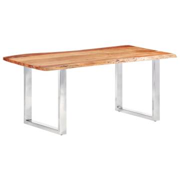 Dining Table with Live Edges Solid Acacia Wood 200 cm 3.8 cm