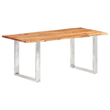 Dining Table with Live Edges Solid Acacia Wood 200 cm 3.8 cm