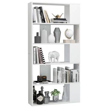 Book Cabinet/Room Divider High Gloss White 80x24x159 cm Engineered Wood