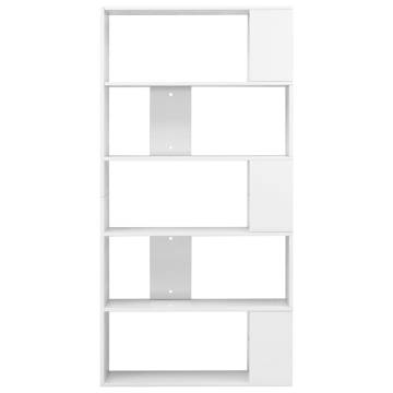 Book Cabinet/Room Divider High Gloss White 80x24x159 cm Engineered Wood