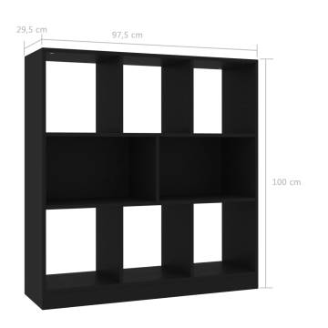 Book Cabinet Black 97.5x29.5x100 cm Engineered Wood