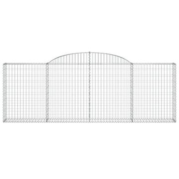 Arched Gabion Baskets 7 pcs 300x30x100/120 cm Galvanised Iron