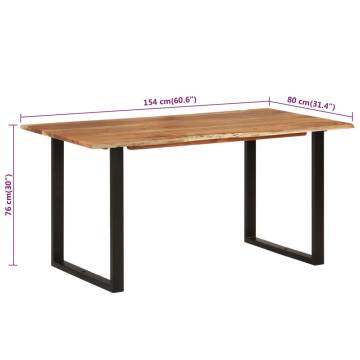 Dining Table 154x80x76 cm Solid Acacia Wood