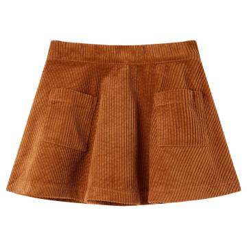 Kids' Skirt with Pockets Corduroy Cognac 140