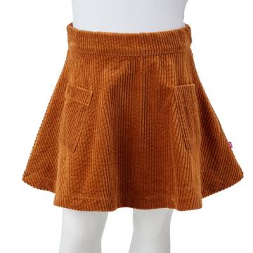 Kids' Skirt with Pockets Corduroy Cognac 140