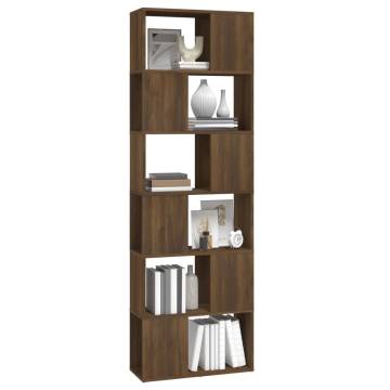 Book Cabinet/Room Divider Brown Oak 60x24x186 cm