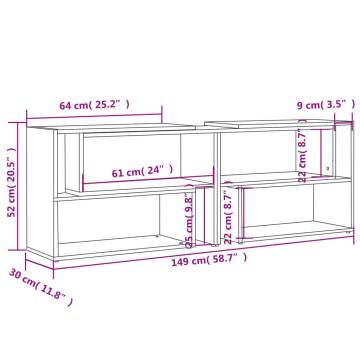 TV Cabinet Concrete Grey 149x30x52 cm Engineered Wood