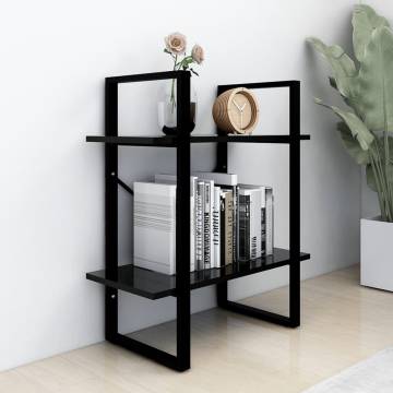 2-Tier Book Cabinet Black 60x30x70 cm Engineered Wood