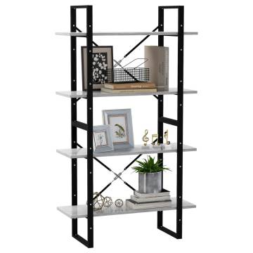 4-Tier Book Cabinet Concrete Grey 80x30x140 cm Engineered Wood