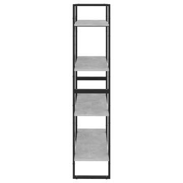 4-Tier Book Cabinet Concrete Grey 80x30x140 cm Engineered Wood