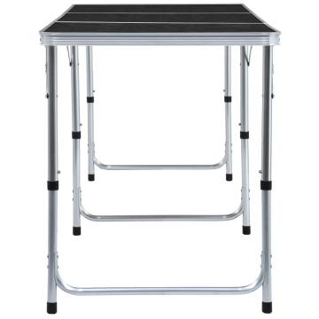 Foldable Camping Table Grey Aluminium 180x60 cm