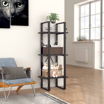 3-Tier Book Cabinet Grey 40x30x105 cm Engineered Wood