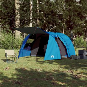 Camping Tent 4-Person Blue Waterproof