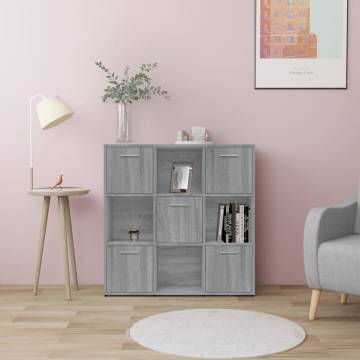 Book Cabinet Grey Sonoma 90x30x90 cm Engineered Wood