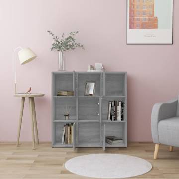 Book Cabinet Grey Sonoma 90x30x90 cm Engineered Wood