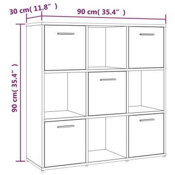 Book Cabinet Grey Sonoma 90x30x90 cm Engineered Wood