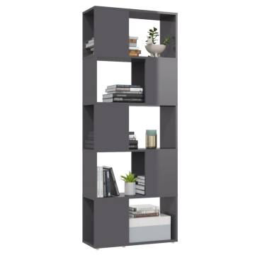 Book Cabinet Room Divider High Gloss Grey 60x24x155 cm