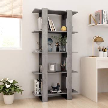 Book Cabinet/Room Divider Concrete Grey 80x30x160 cm Engineered Wood