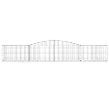 Arched Gabion Baskets 2 pcs 400x50x60/80 cm Galvanised Iron