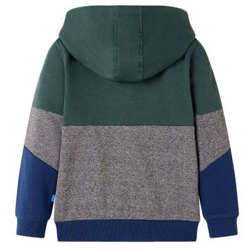 Kids' Hooded Sweatshirt with Zip Dark Green 140