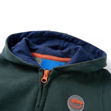 Kids' Hooded Sweatshirt with Zip Dark Green 140