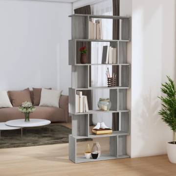 Book Cabinet/Room Divider Grey Sonoma 80x24x192 cm Engineered Wood