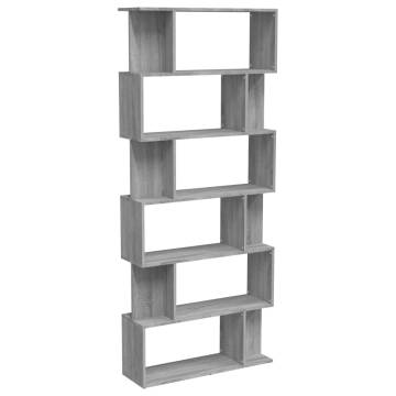 Book Cabinet/Room Divider Grey Sonoma 80x24x192 cm Engineered Wood