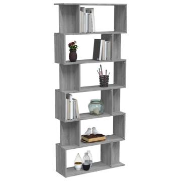 Book Cabinet/Room Divider Grey Sonoma 80x24x192 cm Engineered Wood