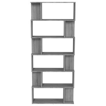 Book Cabinet/Room Divider Grey Sonoma 80x24x192 cm Engineered Wood