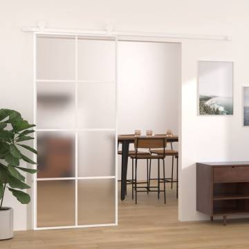 Sliding Door Frosted ESG Glass and Aluminium 90x205 cm White