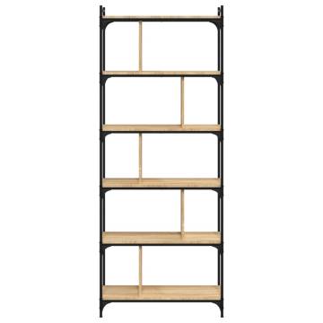 Bookcase 6-Tier Sonoma Oak 76x32x192 cm Engineered Wood